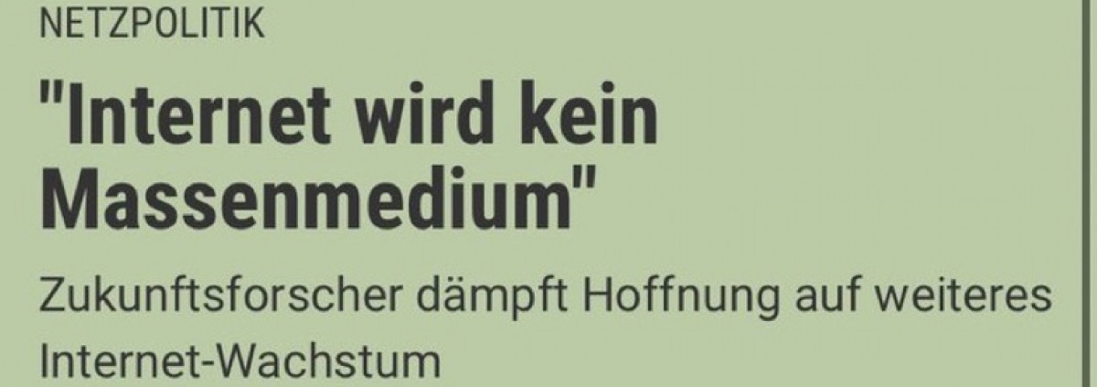 Internet wird kein Massenmedium